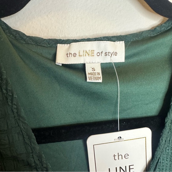 NWT! the LINE of style Women's Dark Green Long Sleeve  Blouse Sz S - Picture 3 of 6